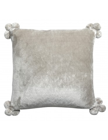 Coussin Tender pompons Perle 45 x 45 3912072000Vivaraise