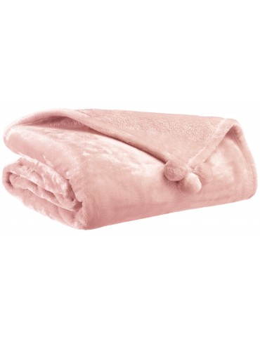 Plaid Tender Pompons Aubepine 130 x 170 3916043000Vivaraise