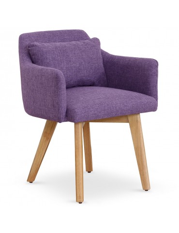 Lot de 2 fauteuils scandinaves Gybson Tissu Violet lf5030lot2purplefabric