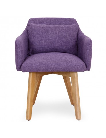 Lot de 2 fauteuils scandinaves Gybson Tissu Violet lf5030lot2purplefabric