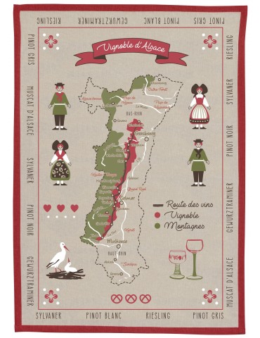 Torchon Vignoble d'Alsace Ficelle 50 x 70 8326080000Winkler