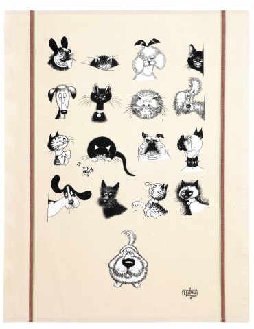 Grand torchon Dubout Multi portraits Ecru 60 x 80 3051302000Winkler
