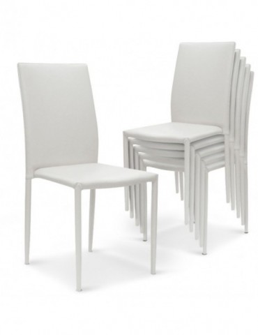 Lot de 30 chaises empilables Modan Simili (P.U) Blanc a84pulot30blanc