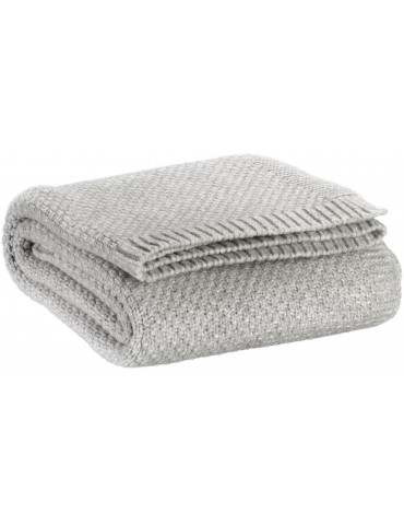 Plaid tricot recyclé Danilo Perle 130 x 160 1770070000Vivaraise