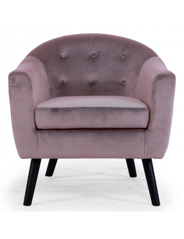 Fauteuil scandinave Savoy Velours Rose qh8805v1rose