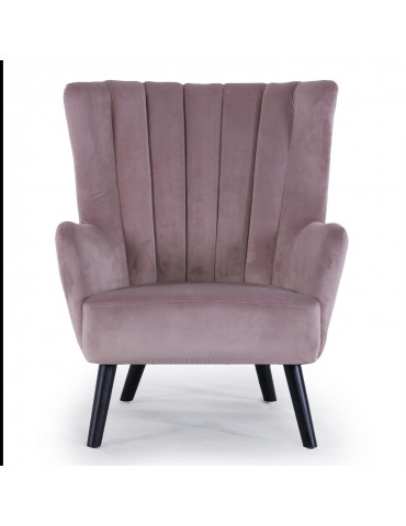 Fauteuil scandinave Vidal en Velours Rose 8861v1rose