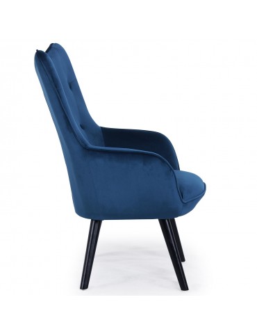 Fauteuil scandinave Klarys Velours Bleu 8801vbleu