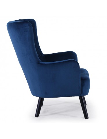 Fauteuil scandinave Vidal en Velours Bleu 8861v1bleu