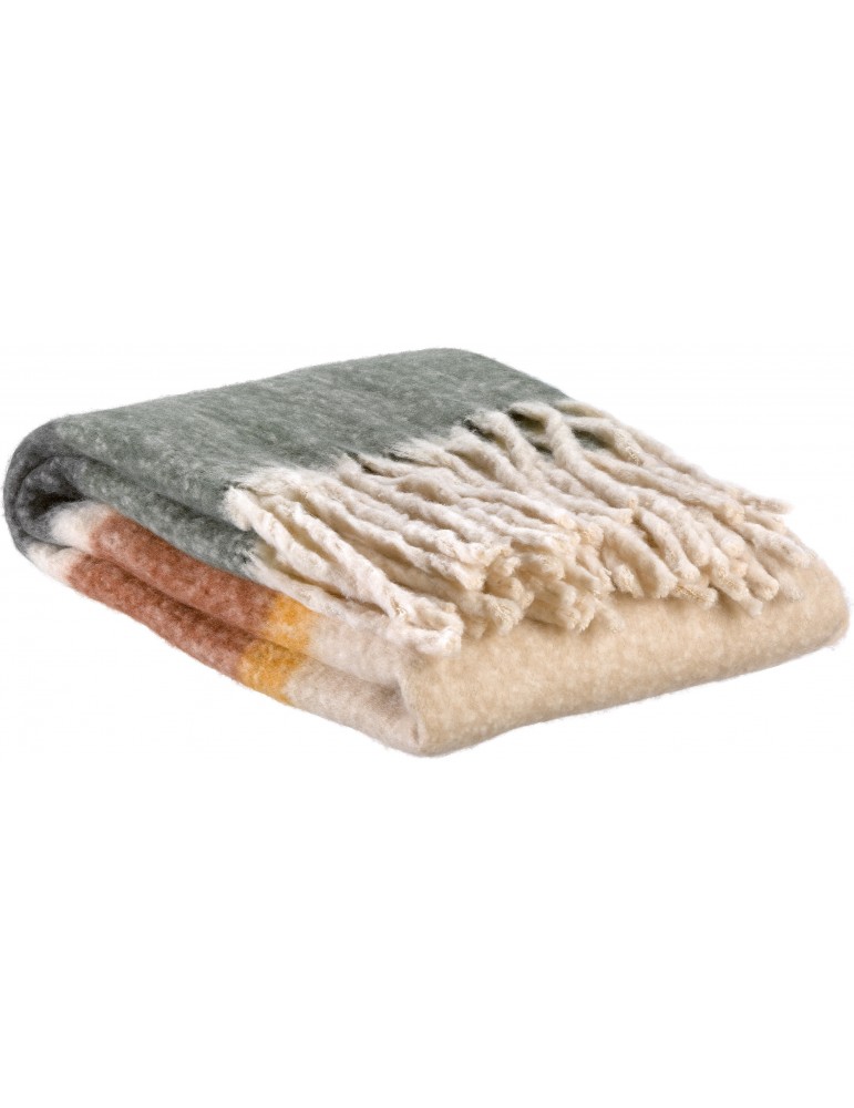 Plaid rayé recyclé Isabel Rouille 130 x 160 4351004000Vivaraise
