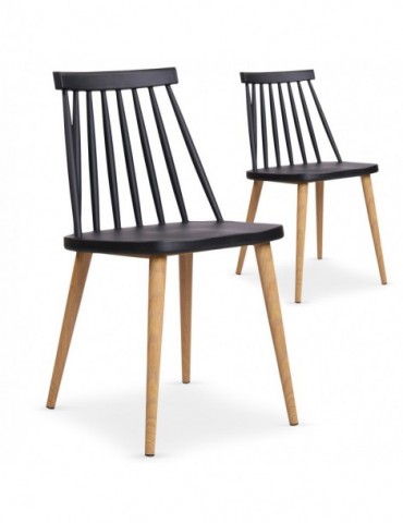 Lot de 2 chaises scandinaves Trouville Noir 8311anoir