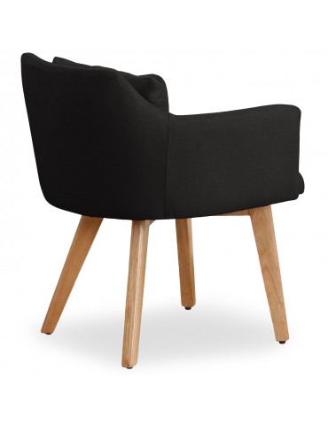 Lot de 2 fauteuils scandinaves Gybson Tissu Noir lf5030lot2blackfabric