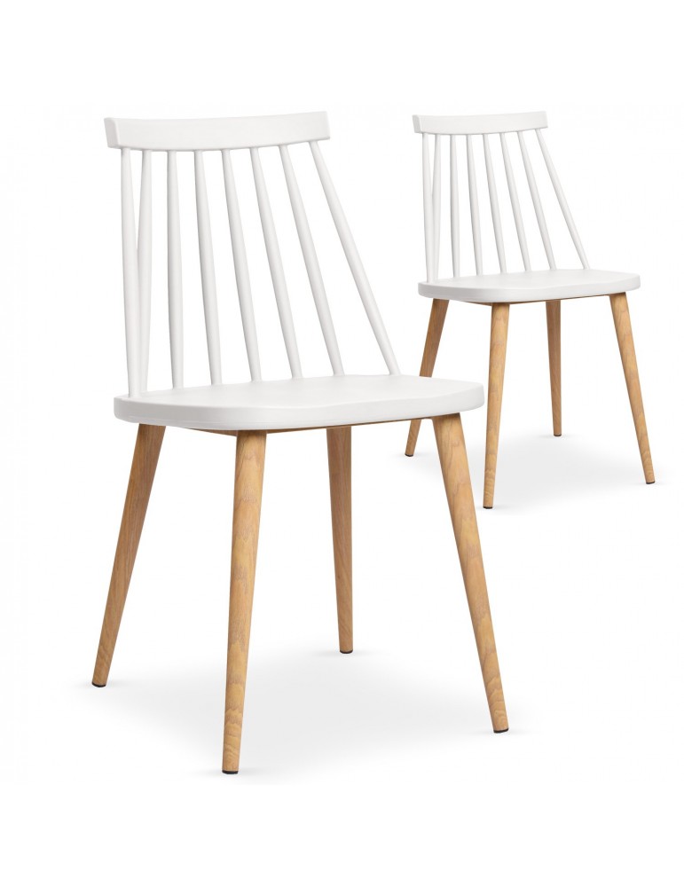 Lot de 2 chaises scandinaves Trouville Blanc 8311ablanc Lot de 2 chaises scandinaves Trouville Blanc 8311ablanc