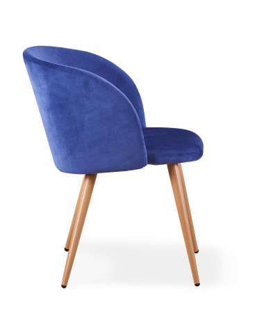 Lot de 2 chaises scandinaves Minima velours Bleu c890velvetblue