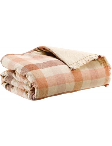 Plaid imprimé Kate Terracotta 135 x 200 2015044000Vivaraise