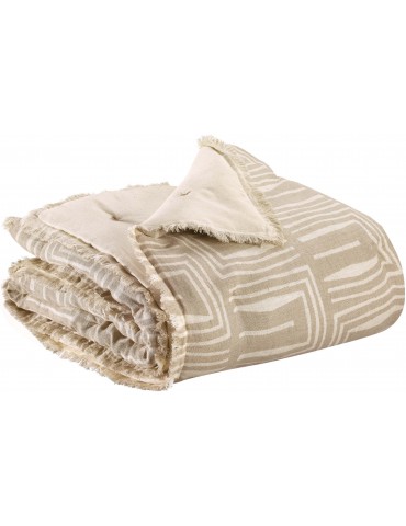 Plaid imprimé Tina Naturel 135 x 200 1121018000Vivaraise