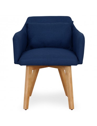 Lot de 2 fauteuils scandinaves Gybson Tissu Bleu lf5030lot2bluefabric