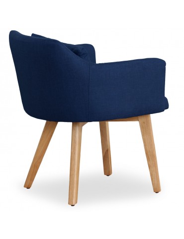 Lot de 2 fauteuils scandinaves Gybson Tissu Bleu lf5030lot2bluefabric