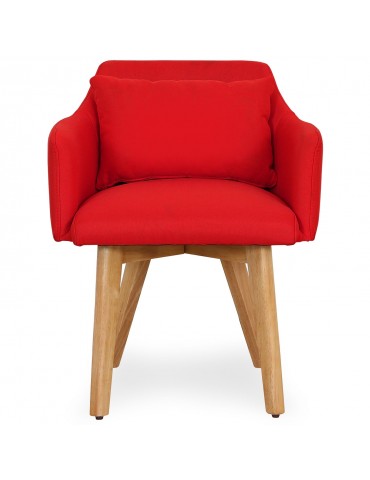 Lot de 2 fauteuils scandinaves Gybson Tissu Rouge lf5030lot2redfabric