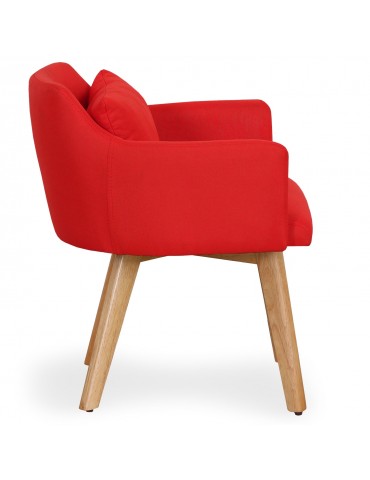 Lot de 2 fauteuils scandinaves Gybson Tissu Rouge lf5030lot2redfabric