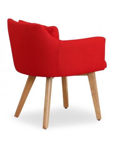Lot de 2 fauteuils scandinaves Gybson Tissu Rouge lf5030lot2redfabric