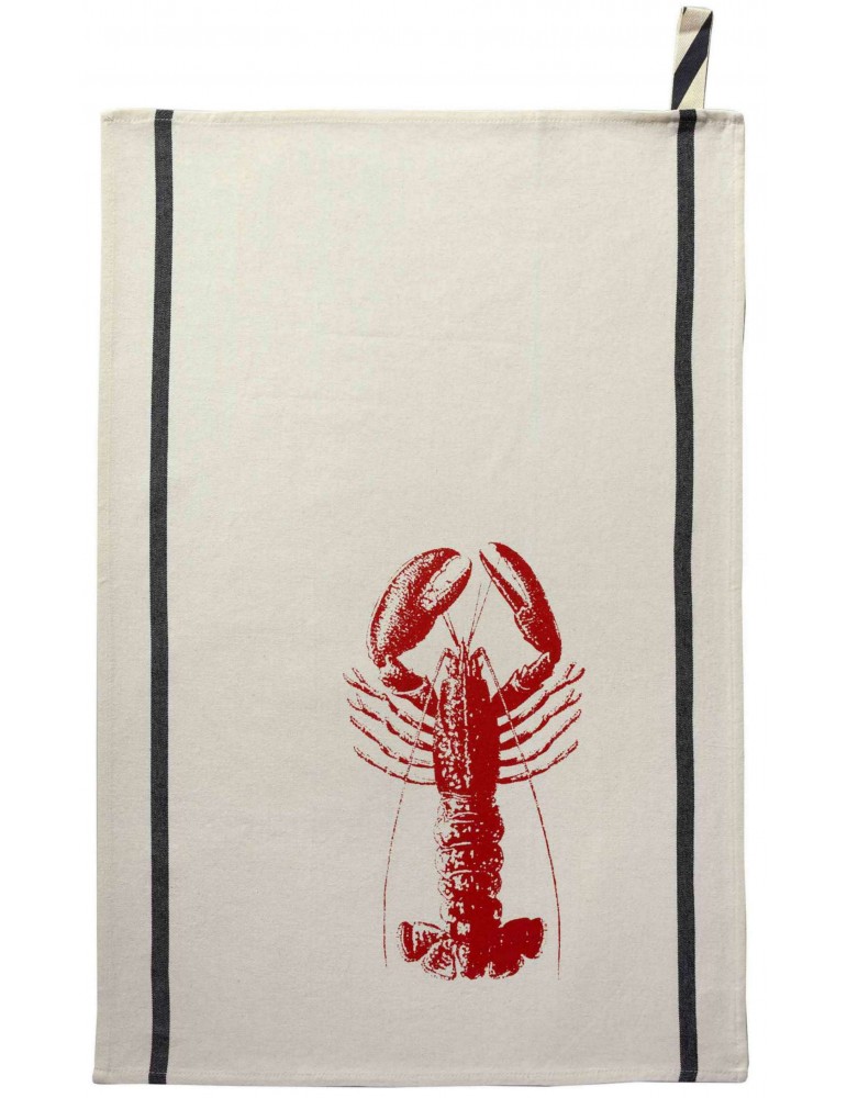 Torchon Homard rouge Corail Ecru 70 x 50 3000489000La Cerise sur le Gâteau
