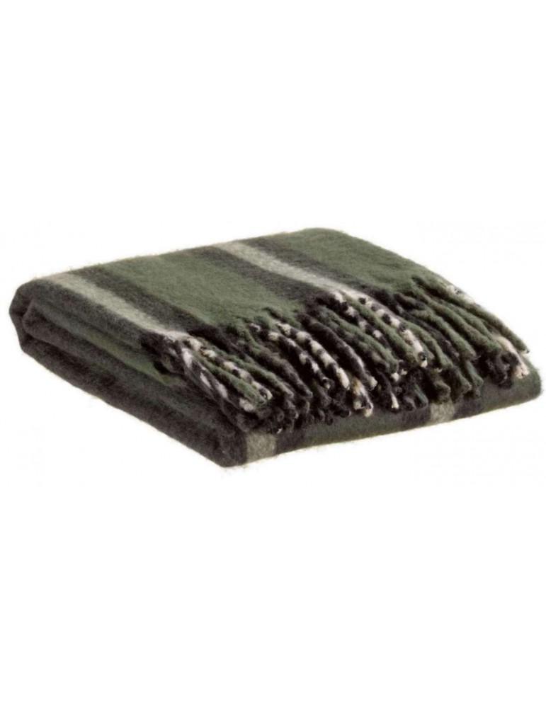 Plaid recyclé Isabel rayé Sapin 130 x 160 4051021000Vivaraise