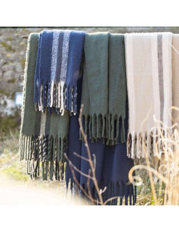 Plaid recyclé Isabel rayé Sapin 130 x 160 4051021000Vivaraise