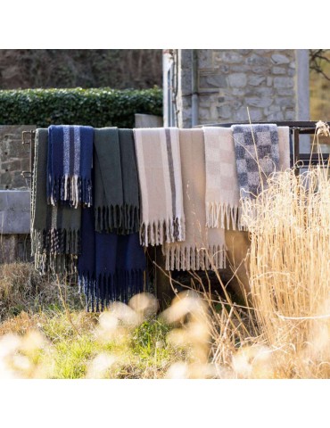 Plaid recyclé Isabel rayé Marine 130 x 160 4051065000Vivaraise