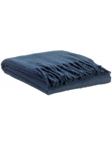 Plaid recyclé Isabel uni Marine 130 x 160 4350065000Vivaraise