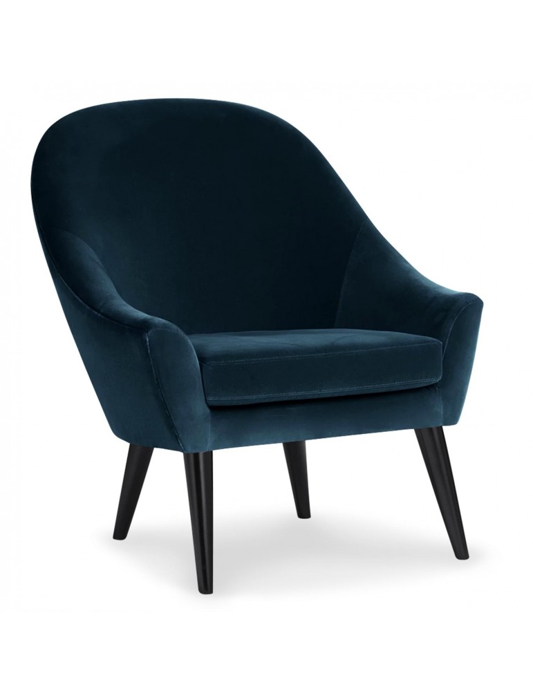 Fauteuil scandinave Dakota Velours Bleu qh892363blue