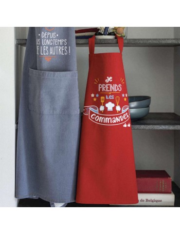 Tablier de cuisine enfant Je prends les commandes Rouge 52 x 63 1772033000Winkler
