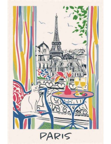 Torchon Fenêtre sur Paris Ecru 48 x 72 6259090000Winkler
