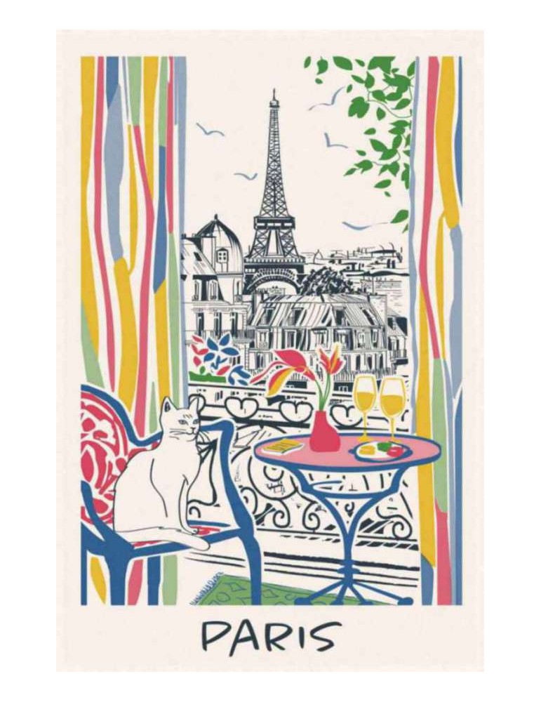 Torchon Fenêtre sur Paris Ecru 48 x 72 6259090000Winkler