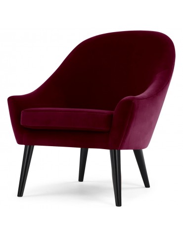 Fauteuil scandinave Dakota Velours Bordeaux qh8923red38