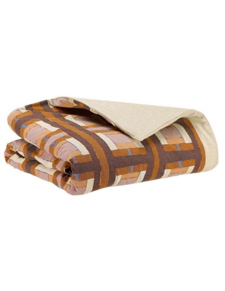 Plaid imprimé Taho Cuivre 135 x 200 2015081000Vivaraise