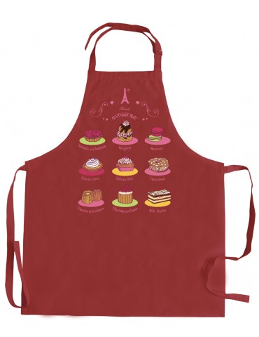 Tablier de cuisine sans poche French Pâtisserie recyclé Rouge 72 x 90 3491135000Winkler