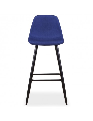 Lot de 4 chaises de bar Jody Tissu Bleu bc5270blue