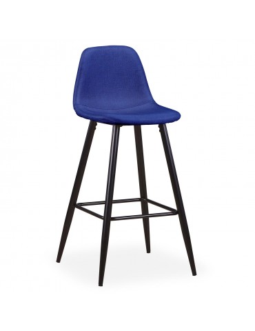 Lot de 4 chaises de bar Jody Tissu Bleu bc5270blue