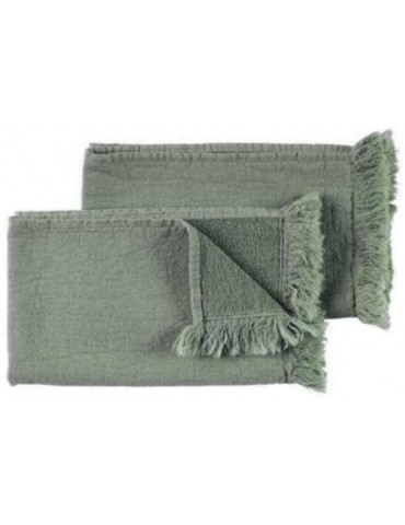 Lot de 2 serviettes invités Luna Détox green 50 x 30 4792025002La Cerise sur le Gâteau