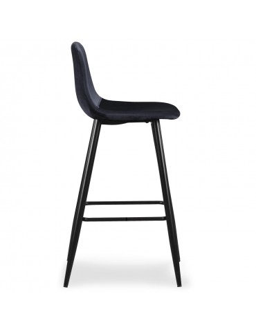 Lot de 4 chaises de bar Jody Velours Noir bc5270velvetblack