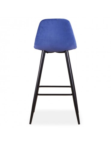 Lot de 4 chaises de bar Jody Velours Bleu bc5270velvetblue