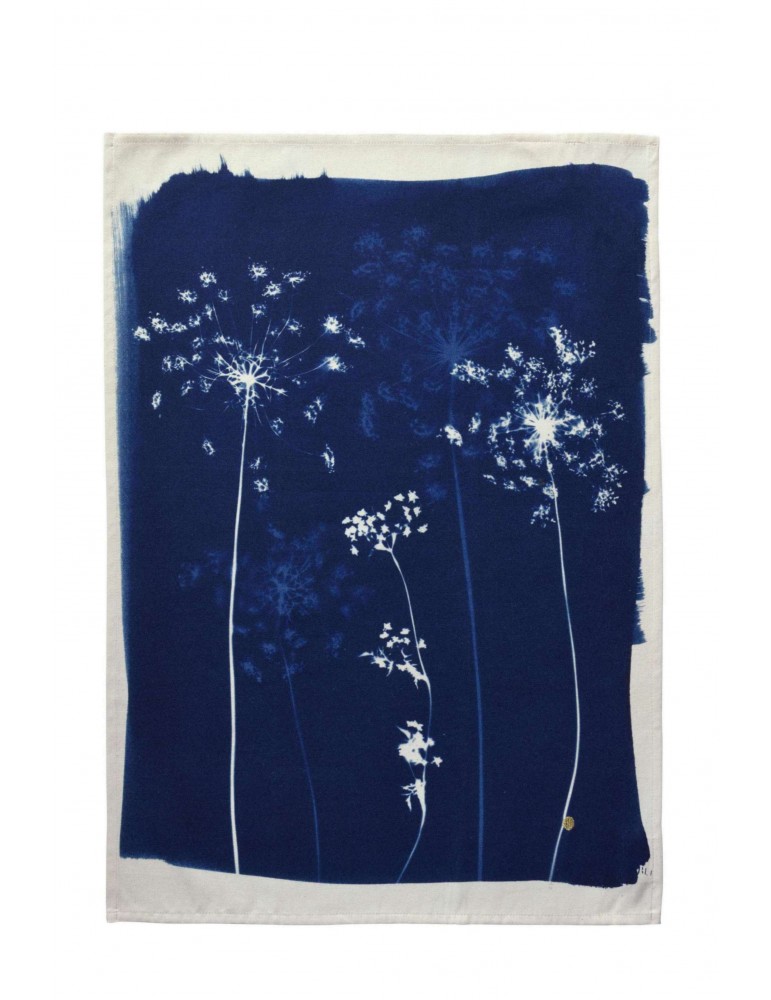 Torchon Fleurs de carotte Bleu 70 x 50 3000880000La Cerise sur le Gâteau