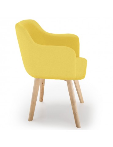 Chaise style scandinave Candy Tissu Jaune lsr15106jaune