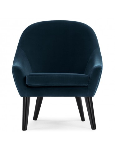 Fauteuil scandinave Dakota Velours Bleu qh892363blue