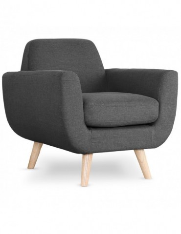 Fauteuil scandinave Danube Tissu Gris foncé l2081grisfonce