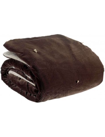 Plaid points noués Elise Ébène 140 x 200 2431079000Vivaraise