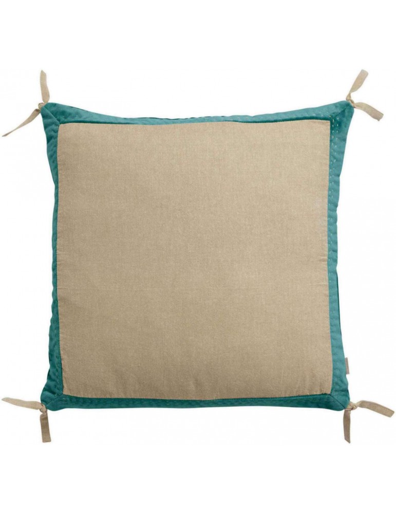 Coussin Elise Chambray Vert de gris 45 x 45 2638025000Vivaraise