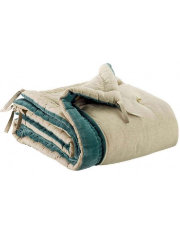 Edredon Elise Chambray Vert de gris 80 x 180 2722025000Vivaraise