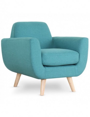 Fauteuil scandinave Danube Tissu Bleu l2081bleu