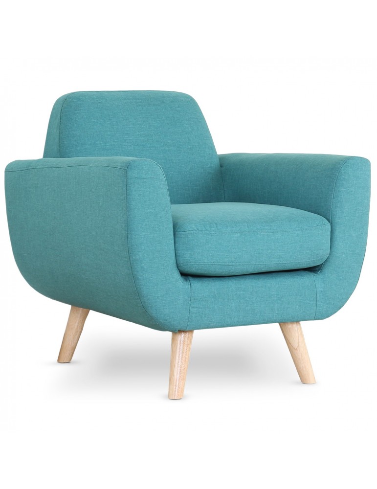 Fauteuil scandinave Danube Tissu Bleu l2081bleu